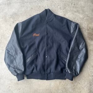 VINTAGE PAUL CHAINSTITCHED WOOL BLACK JACKET XL